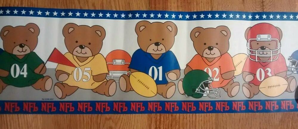 NFL Teddy Bear Wall Border - Nursery Child Boy Girl - 5 Yds